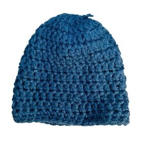 Handmade Crochet Baby Beanie Hat Dark Blue Soft Warm Infant Toddler - Hat Winter